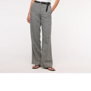 Abercrombie Tailored Linen-Blend Wide Leg Pant LONG